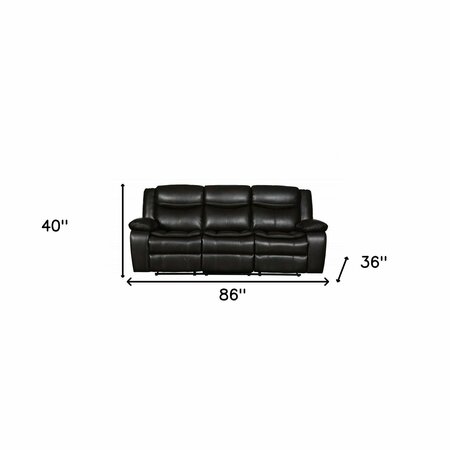 Homeroots Brown Sofa 86 x 36 x 40 in. 366304